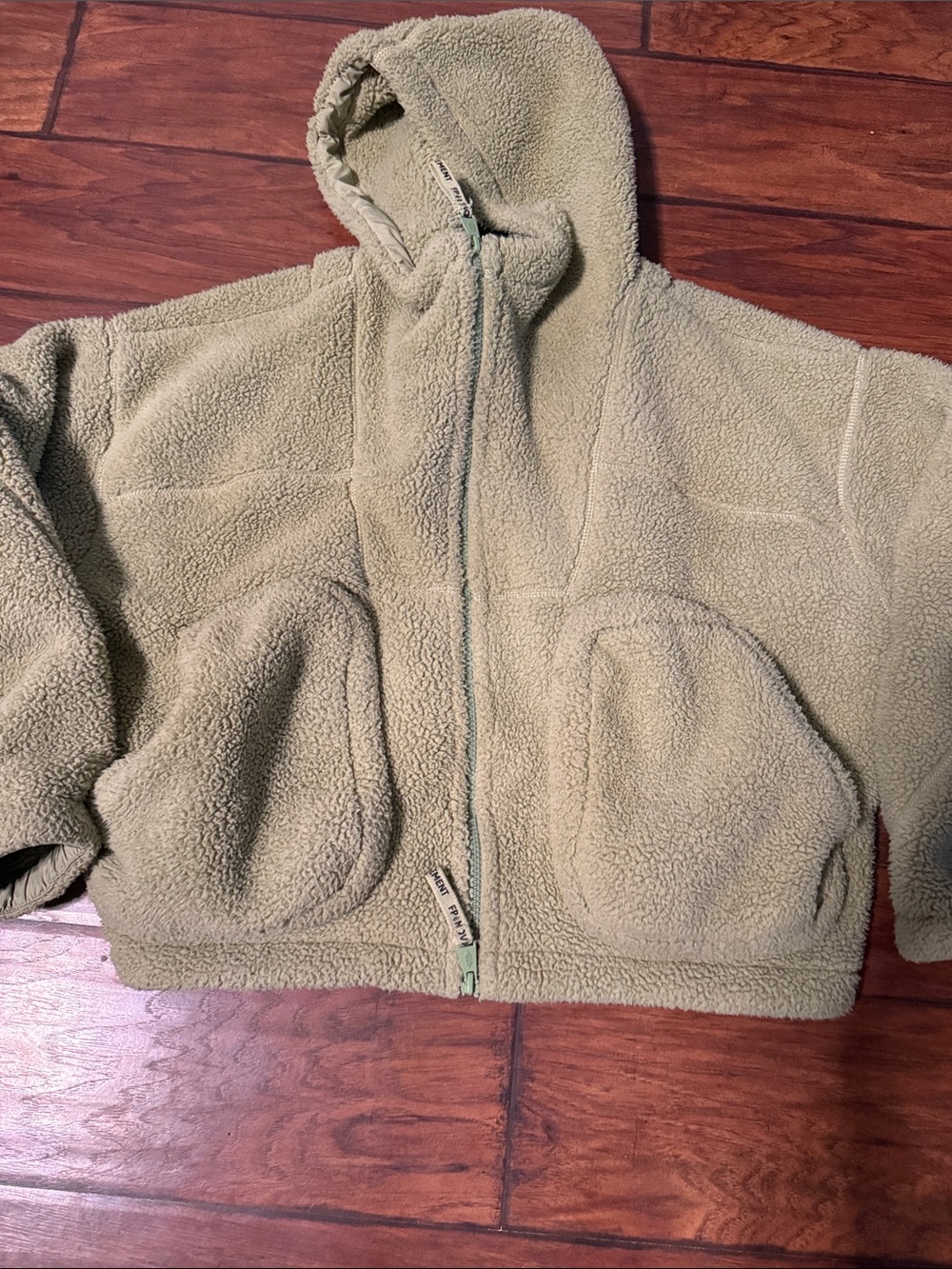 Free People Sage Green Fleece Jacket - Picture 4 of 4